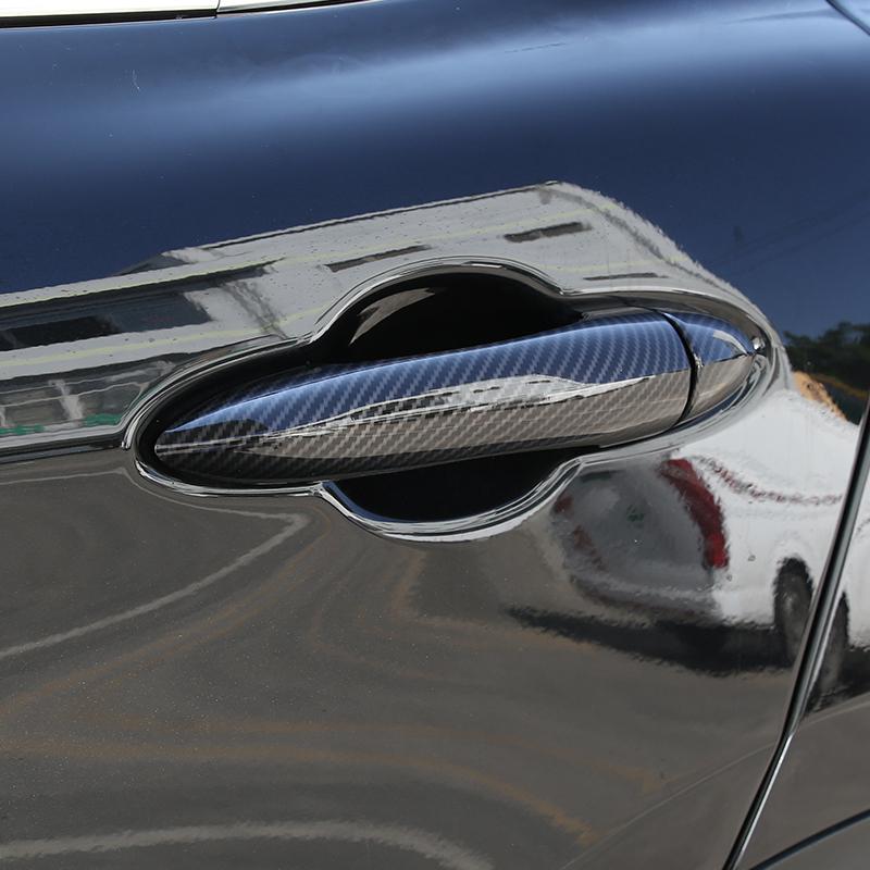 For Alfa Romeo Giulia 952 Stelvio 949 2017- Auto Accessories ABS Carbon Fiber Car Exterior Door Handle Grab Cover Trim