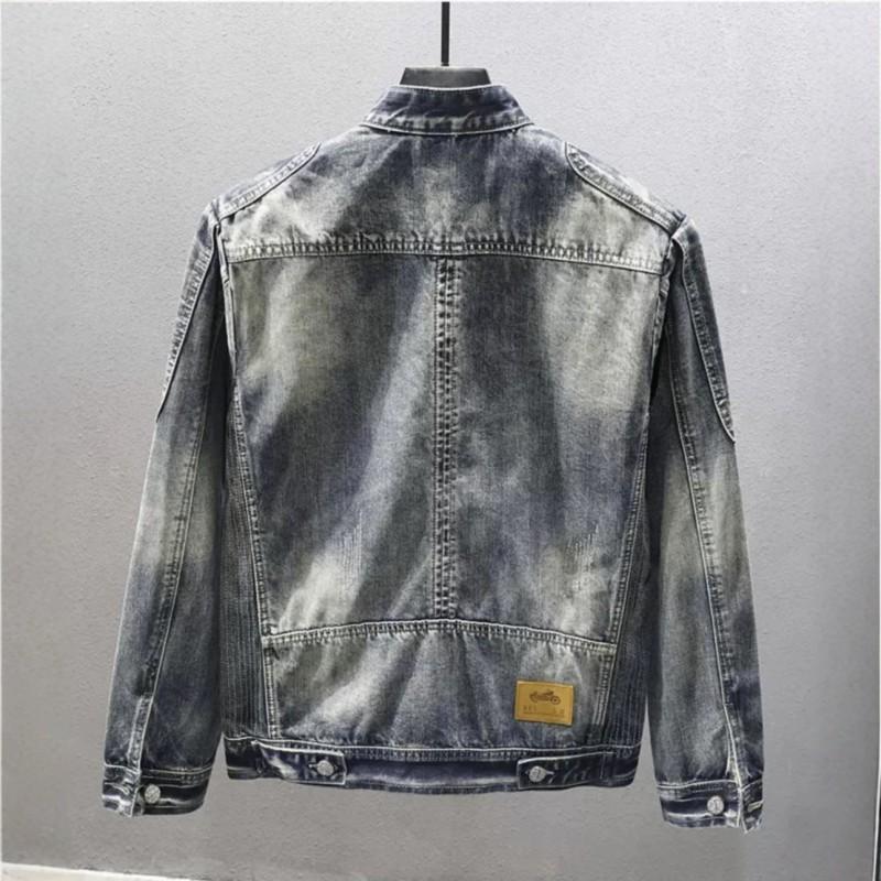 Mens Loose Fit Denim Jacket Streetwear Harajuku Style Casual Outerwear