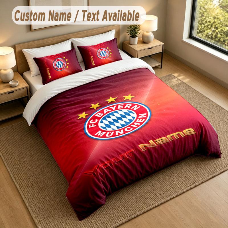 Bedding Set 1 Duvet Cover 2 Pillowcases Bayern Munich Print Soft Bed Linen Bedroom Decor
