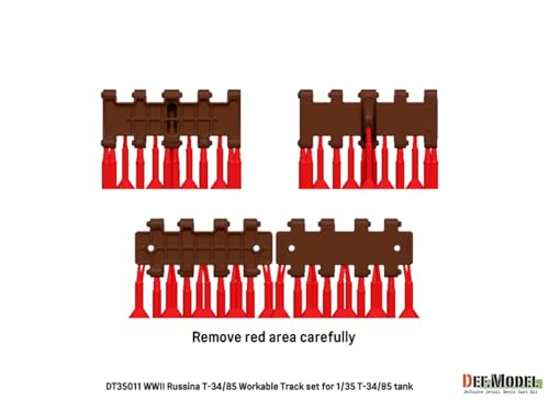 Defmodel 1/35 WWII Russian/Soviet T-34/85 Tank Linkable Tracks (Universal) Plastic Model Kit Parts DT35011 (Tank)