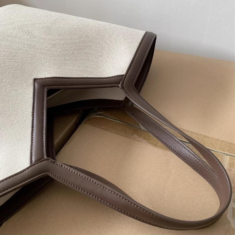2026 Fashi Versatile PU Canvas Bucket Shoulder and Crossbody Bags Simple Casual Sense of Luxury Retro Handbags for Women