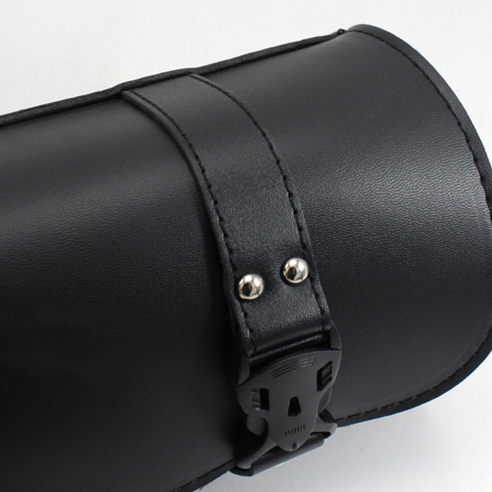Motorcycle Tool Bag PU Leather Front Fork Handlebar Saddlebag Roll Tail Storage Bag Waterproof Dirty Bikes Saddlebags Tool Pouch