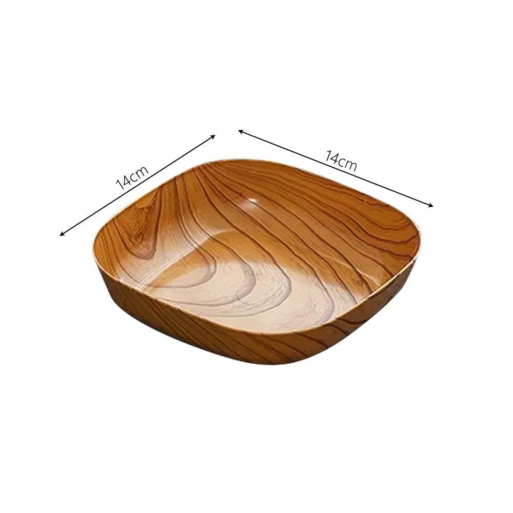 7Pcs/Set Imitation Wood Grain Snack Plates 14cm Square Tray New Simple Tea Art Dish