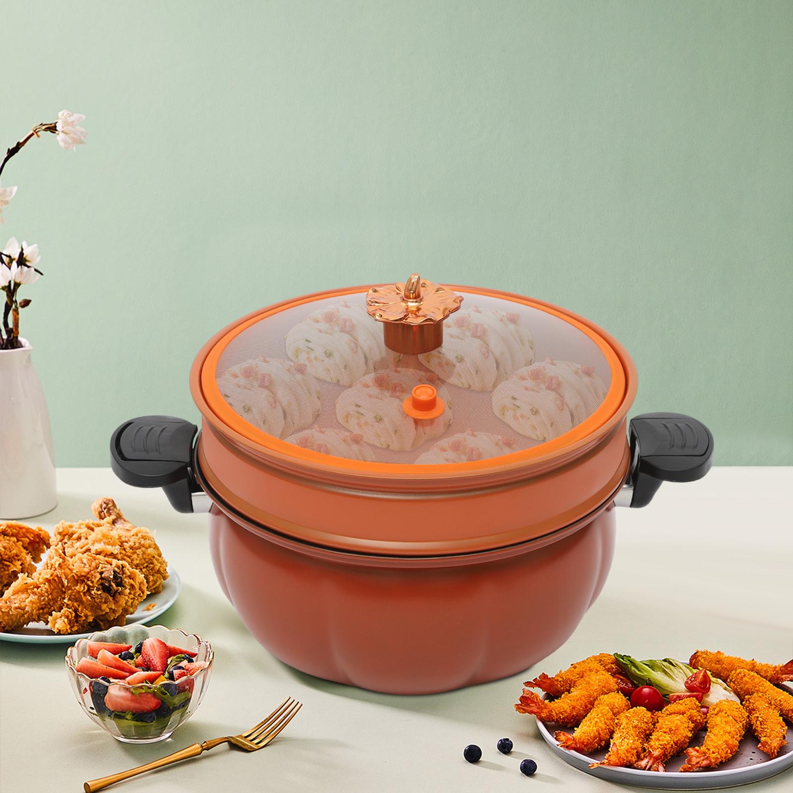 

Green/Orange Iron Micro Pressure Cooker,8L Pumpkin Shaped Pressure Cooking Pot 38*24cm for Home Kitchens,Dormitories помаранчевий