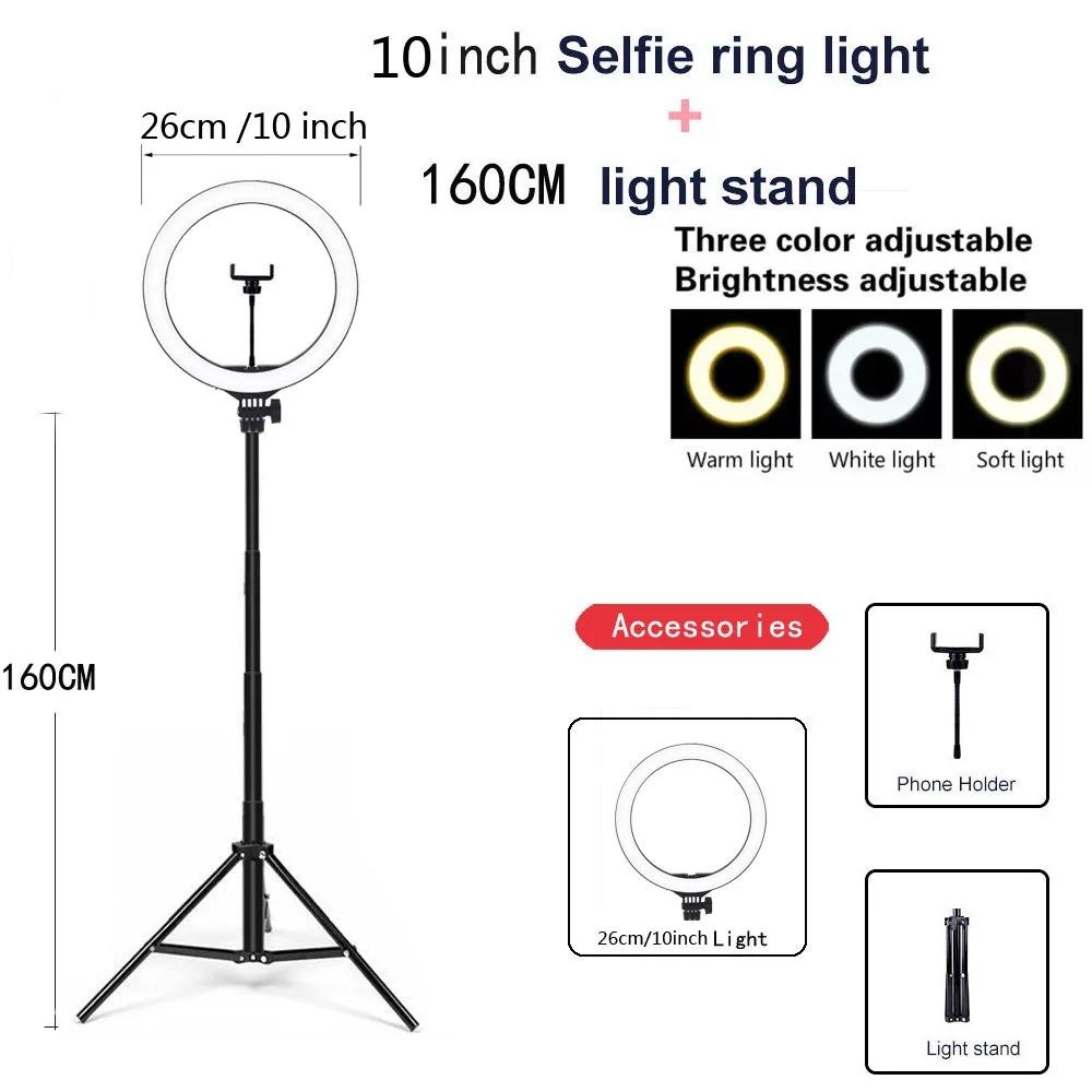 Xiaomi Youtube Shooting Vlog Selfie Circular Photo Ring Light Led Photographic Video Camera Lamp Studio Lighting Phone Holder