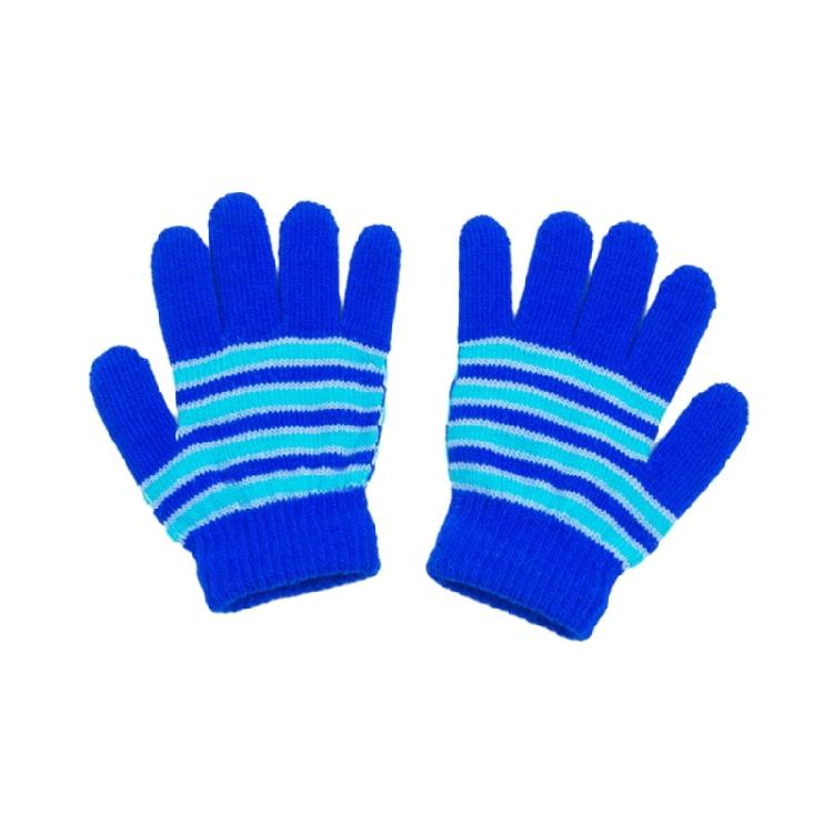 Keep Warm Full Finger Gloves Child Striped Pattern Mitten Windproof for Outdoor
