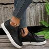 Large Size Solid Color Women's Shoes, New Casual Sports Single Shoes, Flat-bottomed Lace-up Single Shoes