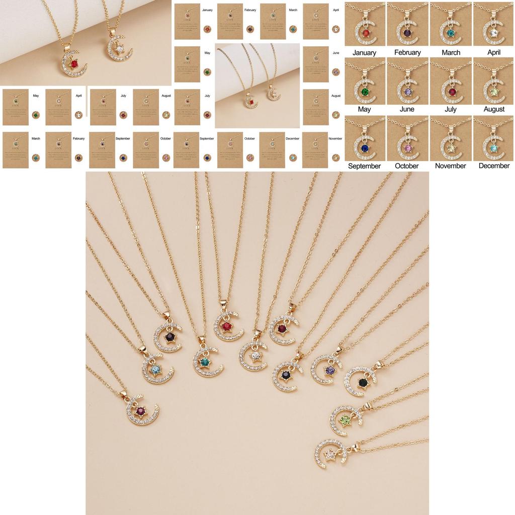 Adjustable 18k Gold Moon Pendant Necklace With Sparkling Cubic Zirconia