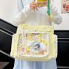 Nuova Borsa a Spalla Dolce Ita Ragazza Lolita Borsa Trasparente a Tracolla Donna Borsa Tote in Pizzo ad Alta Capacità Borsa da Mano Carina per Display Fai da Te