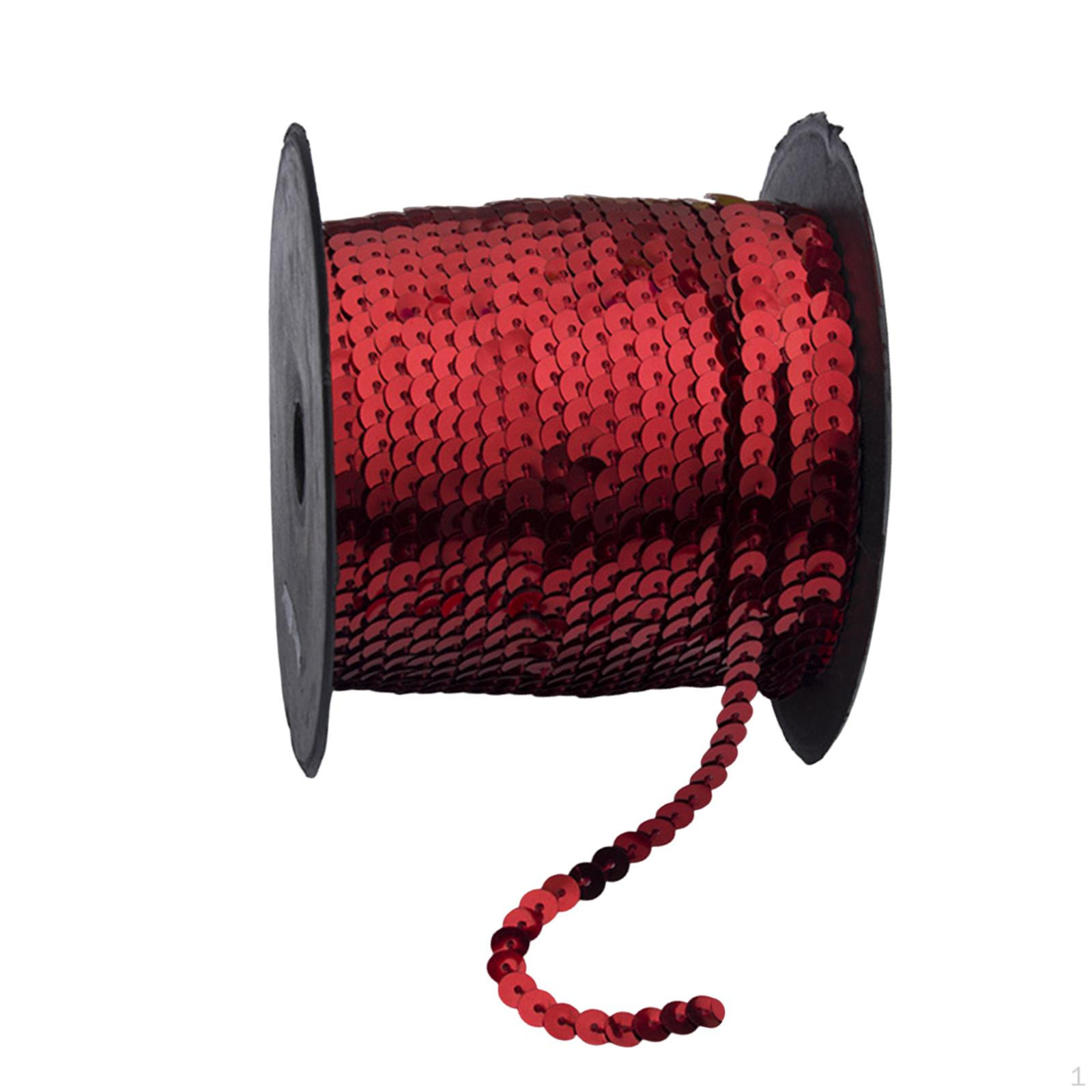 

И простые в использовании плоские полоски с пайетками, шириной 6 мм, рулон ленты для рукоделия, шитья, костюма красный