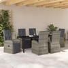 Garden Dining Set with Cushions 7 pcs Grey Poly Rattan
