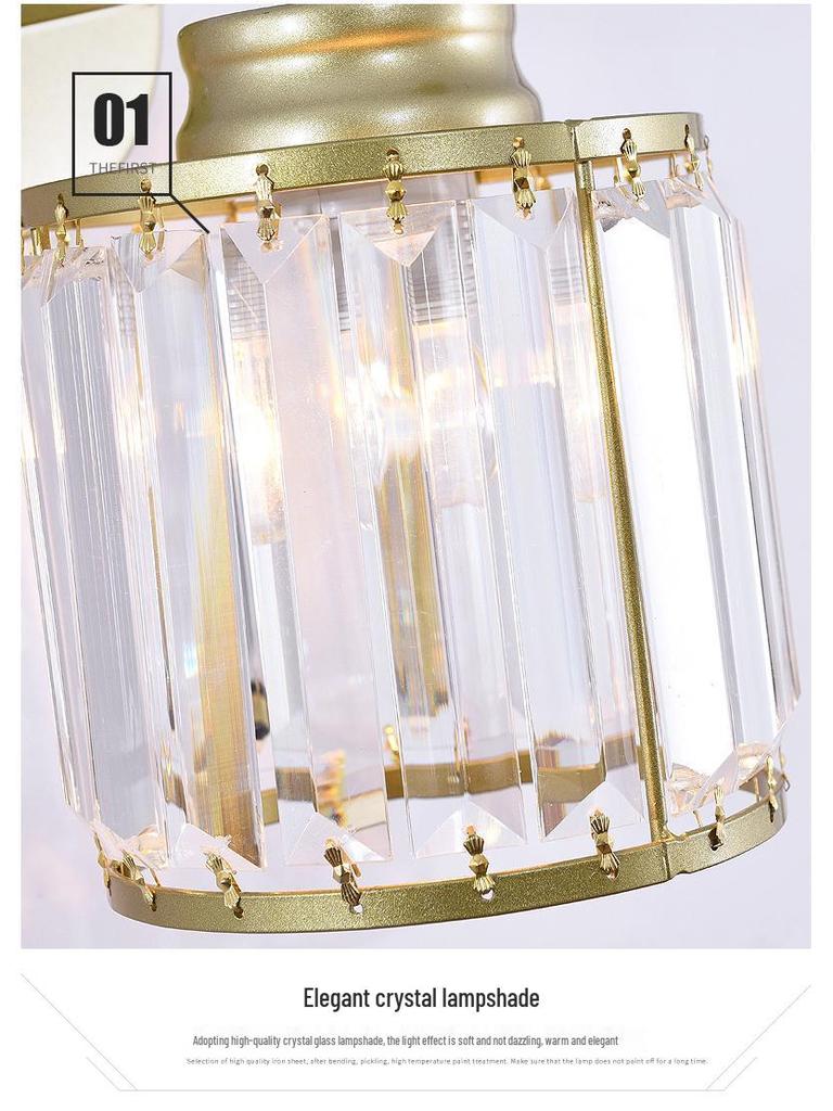 Amerikanische Moderne Kristall Wandleuchte - Elegante Schlafzimmer- und Wohnzimmerleuchte