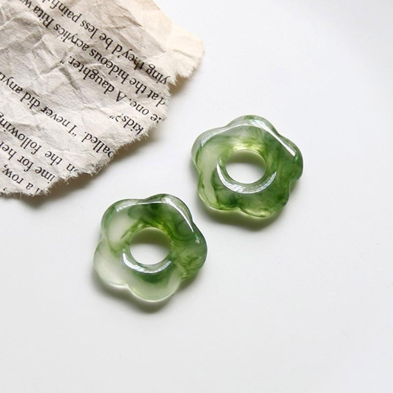 Resin Flower Pendant Hollow Five Petal Floral Charm Jewelry DIY Supplies for Necklace Bracelet Earring Jewelry Making