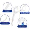 50Pcs 7.5×2.2cm Dental Floss Picks - High Tensile Polyethylene Fiber Floss with Anti-Slip Handle & Curved Hook Design,