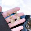 Fashion Hollow Synthetic Zircon Rose Earrings Women's Niche Exquisite High Sense Internet Celebrity Earrings Light Luxury New Trendy Earrings