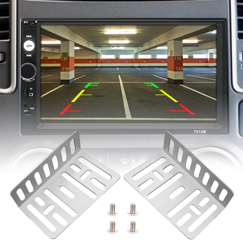 Frame 2 Din Car Radio Installation Kit Mounting Universal Accessories Holder Support 2 Bracket 4 Screw Installation Kit