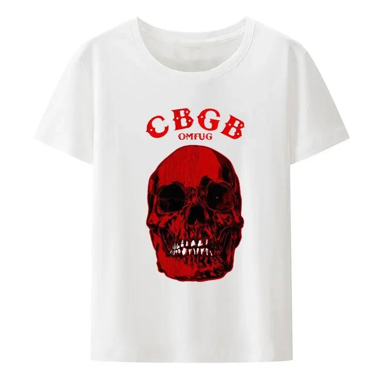 Underground Punk Rock Concert Hipster Tee Hip Hop Street Fashion Cool Tops CBGB OMFUG Liberty Skeleton Black White Print T Shirt
