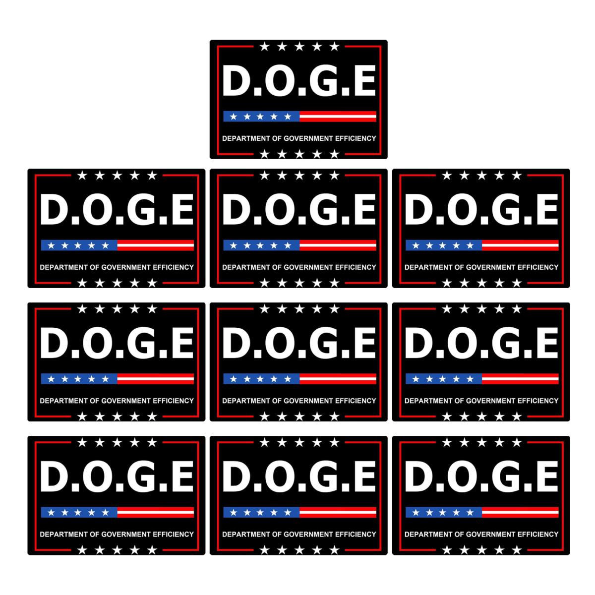 

Yousheng 10 шт. DOGE. Наклейка светоотражающая ПВХ Департамент правительственной эффективности бампер наклейки водонепроницаемый ноутбук наклейка 10 pcs