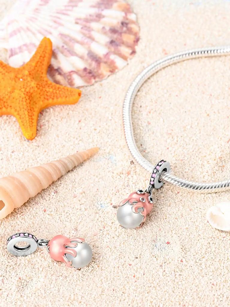 Copper Plated Original Charms Ocean Pearl Octopus Beads Fit Bracelet Women'S Jewelry Gift