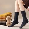 Female Autumn and Winter Thickened and Velvet Warm Wool Ring Sweat Absorption Tube Cotton Socks