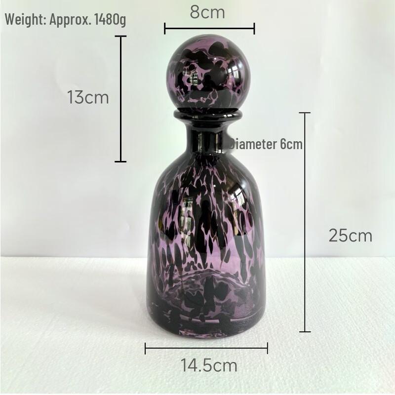 Vintage Leopard Print Art Glass Vase