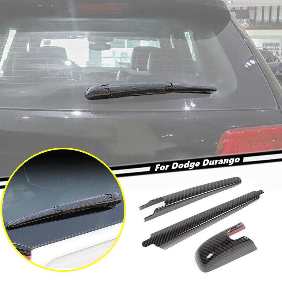 For Dodge Durango 2011-2024 Carbon Fiber Look Rear Window Wiper Cover Decor Trim