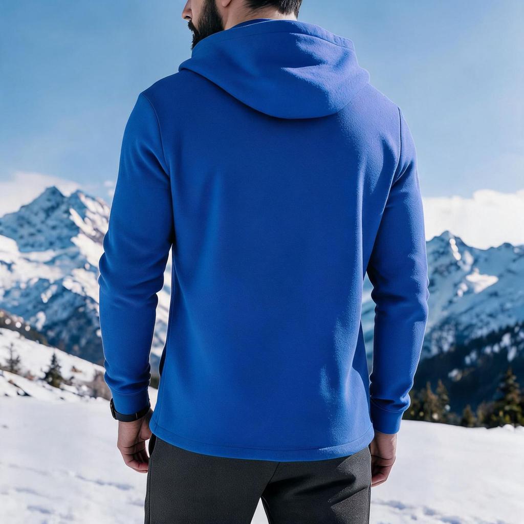 Men Fleece Hoodies Asymmetric Diagonal Zipper Sweatshirt Autumn Winter Casual Long Sleeve Hooded Jacket