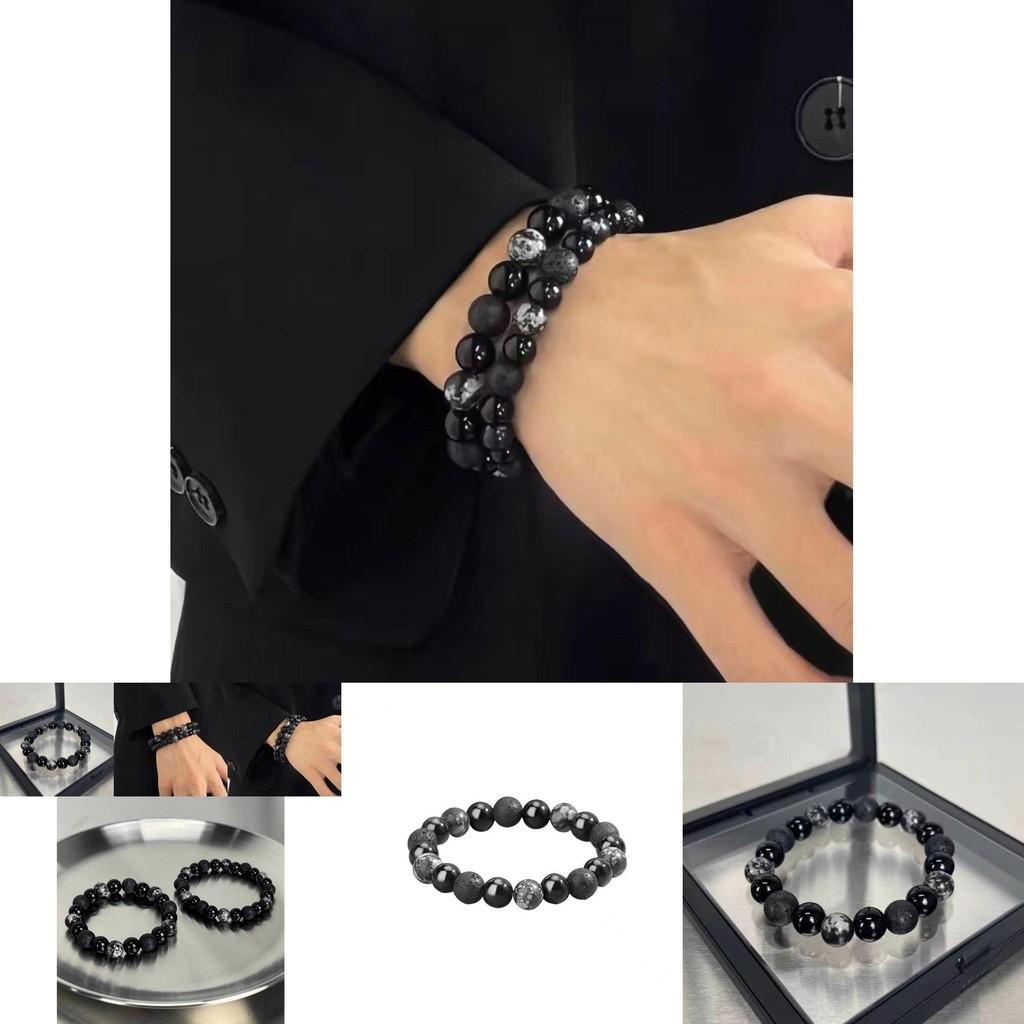 Unique Obsidian Beaded Bracelet Lightweight Handcrafted Jewelry For Men And Women