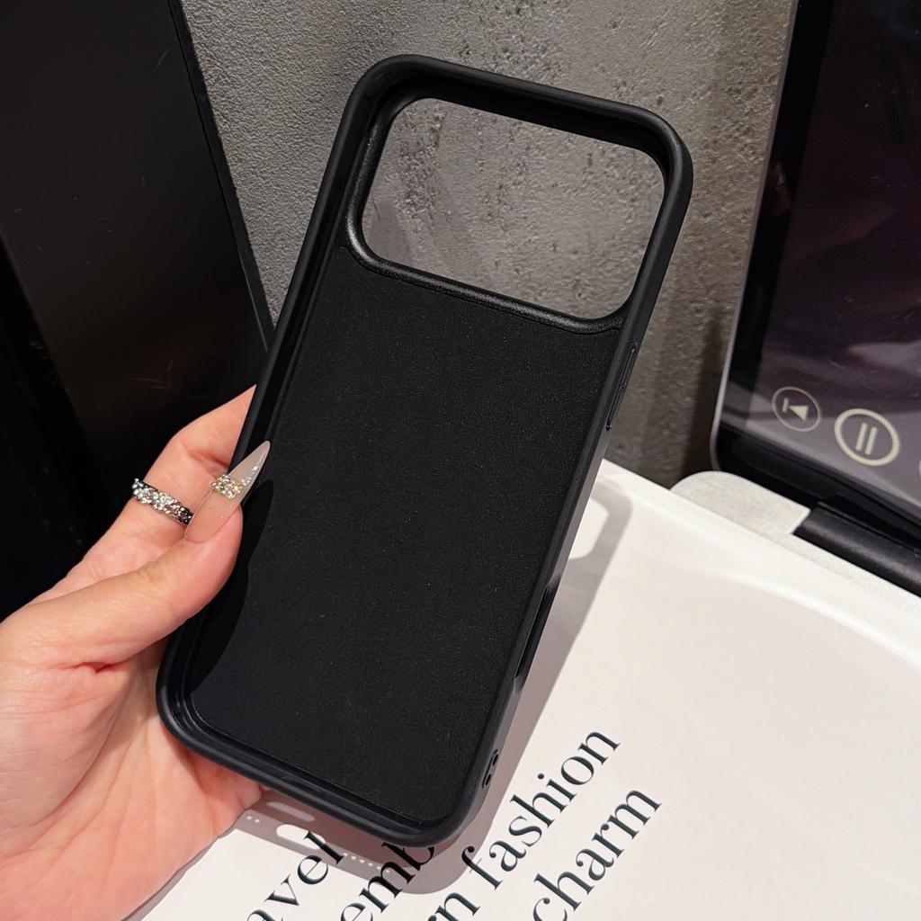 Solid Color Litchi Grain Style New Minimalist and Drop Resistant Protective Phone Case for iPhone 13 14 15 16 17 18 Pro Max Cove