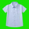 Boys' Blue Short-Sleeve Uniform Shirts - High Color Fastness, Shrink and Wrinkle Resistant