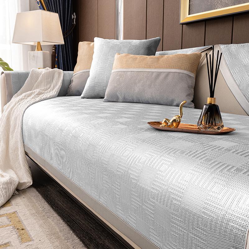 

Легкая кожаная подушка для дивана из ледяного шелка, роскошная летняя подушка для сиденья на лето, простой современный нескользящий кожаный чехол для дивана 70*70