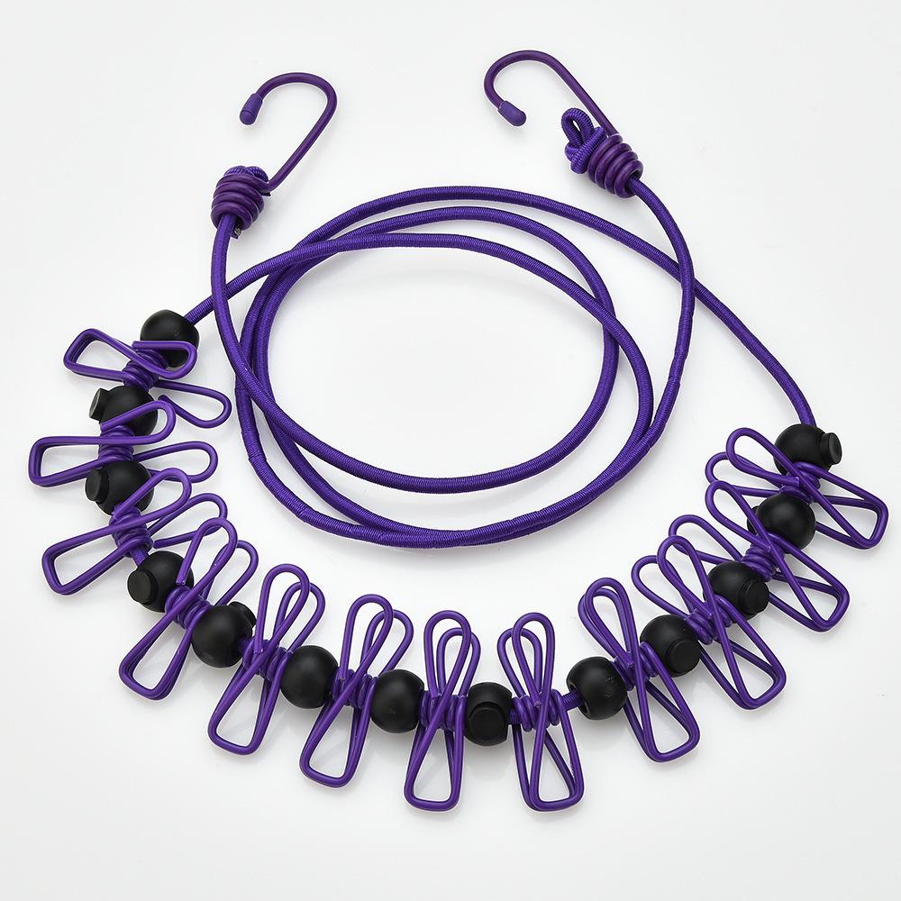 Portable Travel Elastic Clothesline - Windproof, Outdoor Sun Drying, Ideal for Hotels and Tourism.