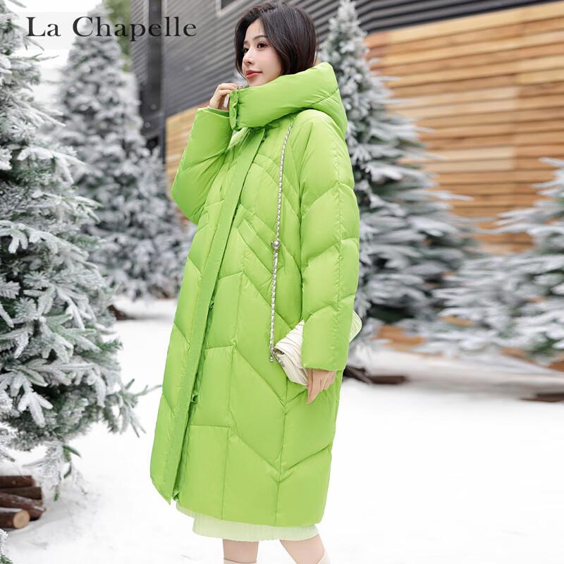 La Chapelle Women's Long Hooded Down Jacket