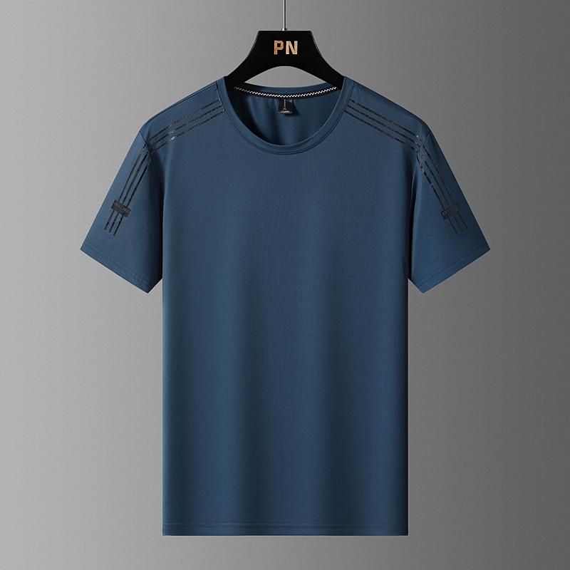 Short Sleeved T-shirt, Summer Ice Silk Loose Casual T-shirt, Men's Outdoor Casual Sports Quick Drying Short Sleeved T-shirt