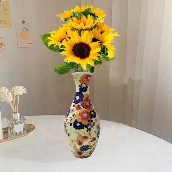3D Puzzle Vase Adults DIY Floral Puzzle Vase 160 Pieces of Puzzle Vase Flower-Themed Art Puzzle Vase Gift for Housewarming Home Decoration
