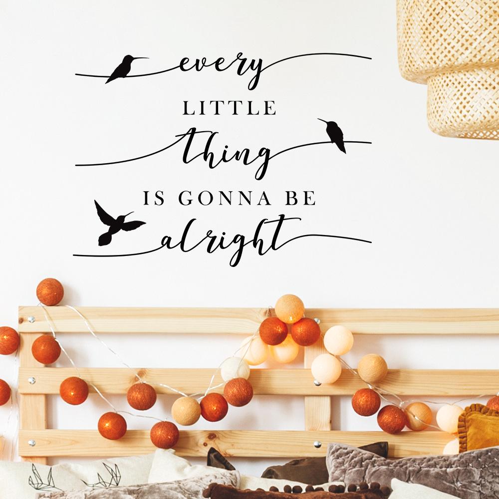 WZ9025 Englisch Slogan Schwarz Vogel Schlafzimmer Wohnzimmer Studie Hause Verschönerung Dekoration Wand Aufkleber