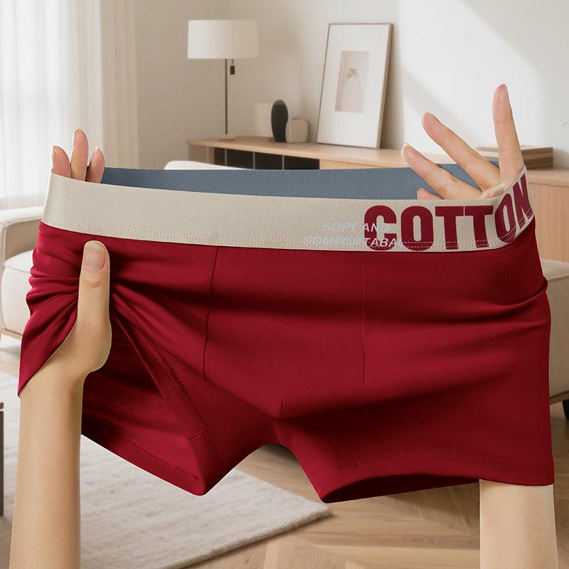 Herren Komfort Reine Baumwolle Atmungsaktiv Colorblock Boxer Briefs - Übergröße verfügbar