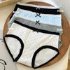 Ladies Summer New Style Sweet Pokdot Pure Cotton No Trace Breathable Mid Waist Triangle Briefs