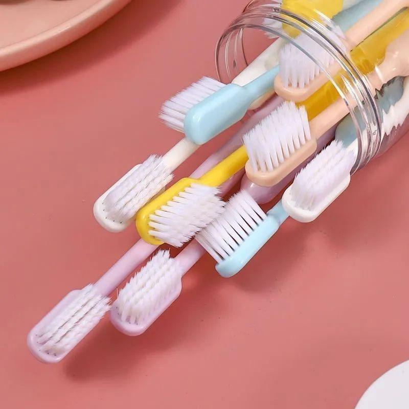 Pacote com 10 Escovas de Dente Macias Coloridas Doces Design Minimalista Moderno Escova de Dentes para Cuidado Gentil da Gengiva para Higiene Oral Diária