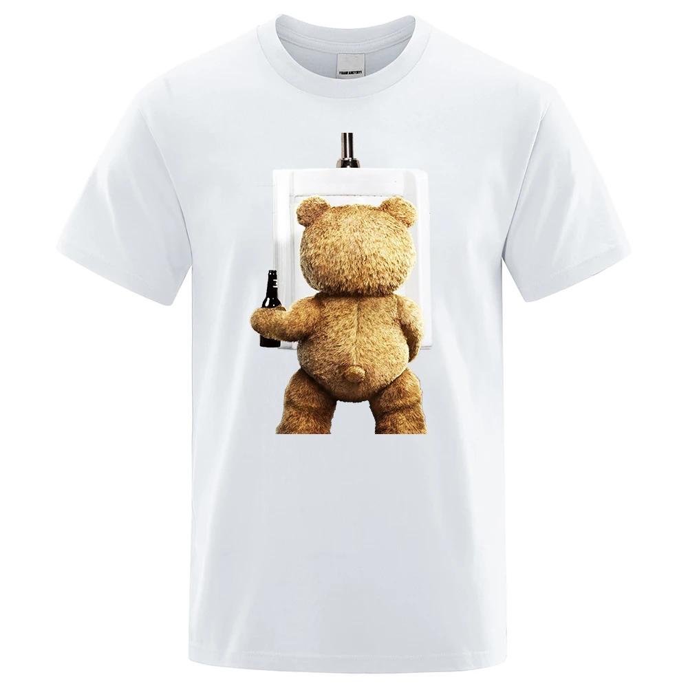 Men's and Women's Short Sleeved Motorcycle T-shirts Cartoon Couple Outfits Unisex Street Clothing Kawai TED2 Bear Designer Y2K