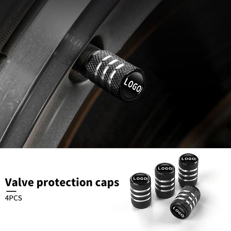 Car Metal Tire Valve Caps Knurled Core Cap Accessories Tire Dust Cap For Benz A B C E S Class W201 W210 W203 C180 C300 W177 AA8