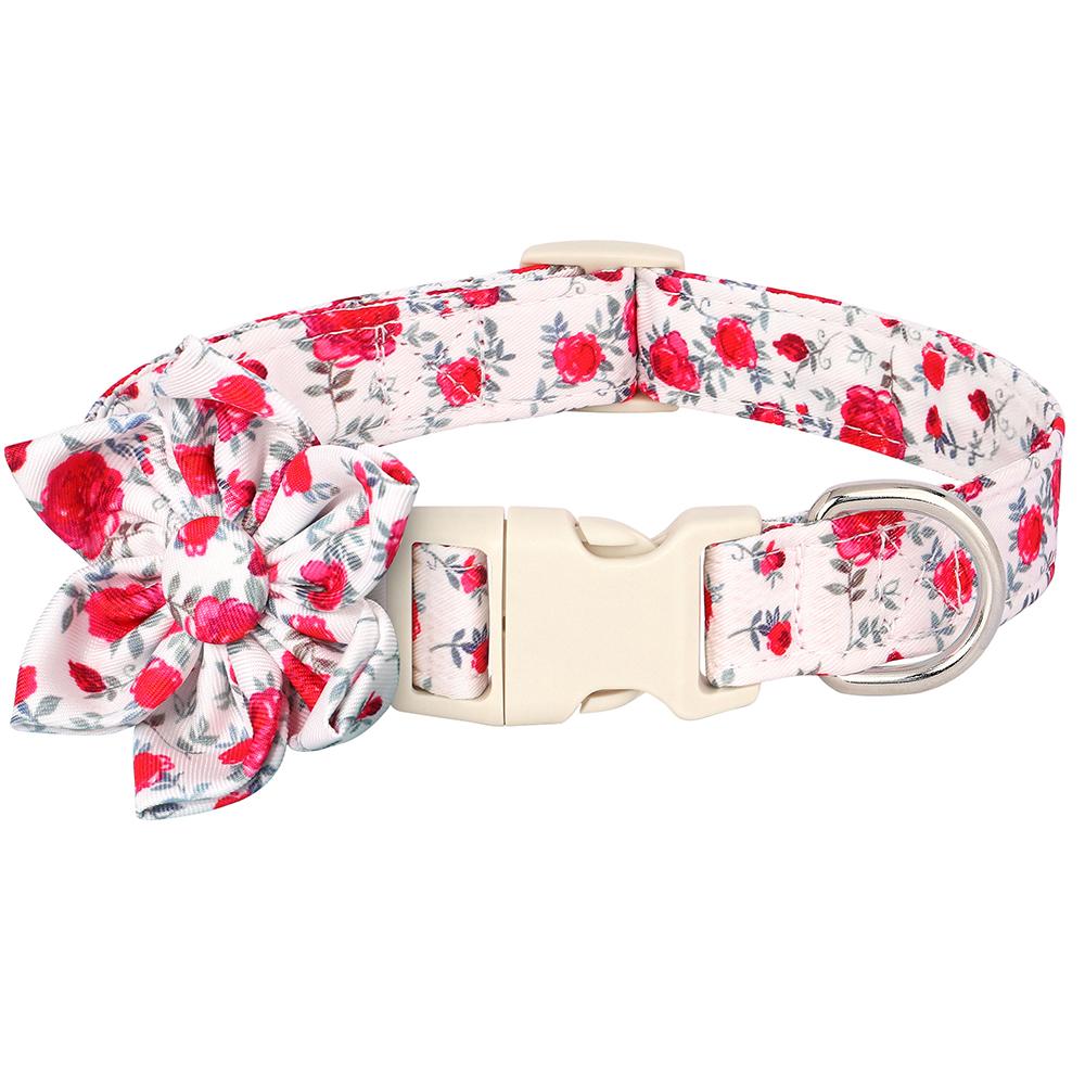 

Fashion Bowknot Dog Collar Cute Flower Print Dog Collars Adjustable Bow Tie Pet Necklace for Small Medium Large Big Dogs Collar S красный