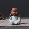 Y Ceramic Mini Monk Figurines  Bonsai Fairy Garden Ornament Landscape Decoration Buddha Statue Home Decor Zen Meaning Tea Pet