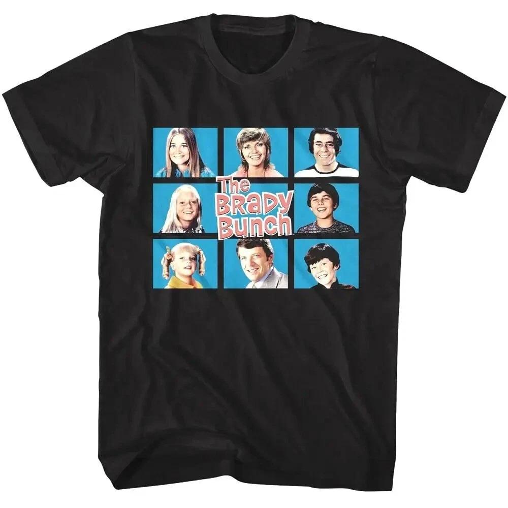 Men s and Women s T-shirts Merry Christmas The Brady Bunch Black Cotton Shirt Unisex XL