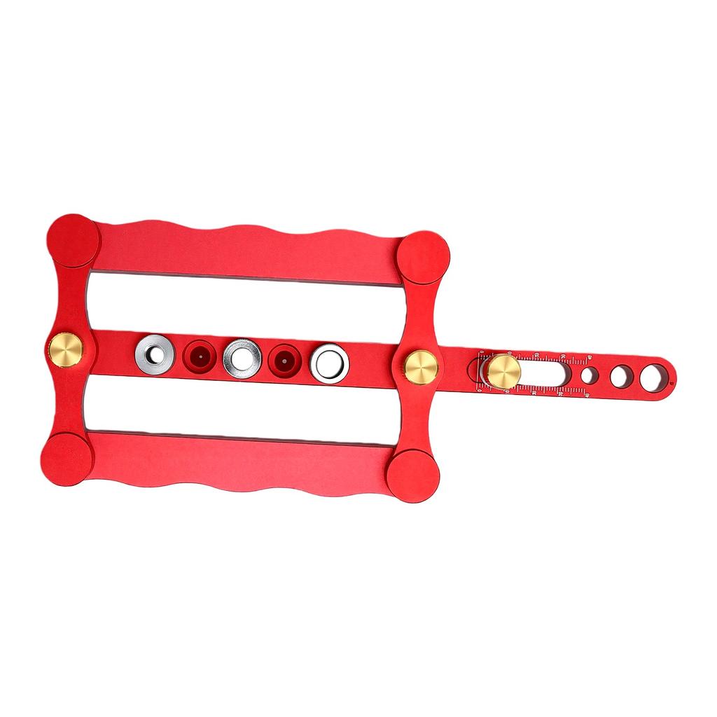 Self Centering Doweling Jig Kit Red Adjustable Woodworking Dowel Jig for Furniture Cabinet