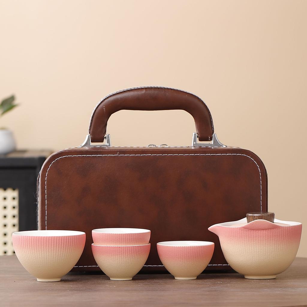 National tide festival gifts gradual change ceramic teapot outdoor camping a pot of four cups travel tea set small set