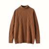 Autumn/Winter 2026 Women's Thickened Diamond Cashmere Sweater: Five-Needle, Three-Strand, Half-High Collar Versatile Base Layer.