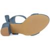 Allegra K Women's Open Toe Sandals with Ankle Tie-Back and Chunky Heels, Haze Blue, Size 26.0cm