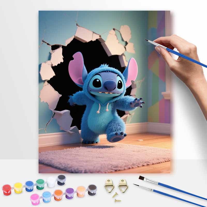 Disney Stitch Oil Painting Hand Painting Coloring Painting Handmade Diy Home Decoration Gift