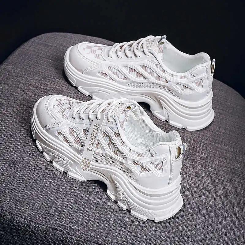 Thick Heeled Number Women's Thick Low Heel Oxford Beige Platform Shoes White Boot Tennis For Women Sneakers Sports To Play